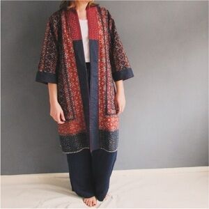 Indigowares Jacket Womens Medium Brown‎ Artsy Hippie Boho Indie Open Layering